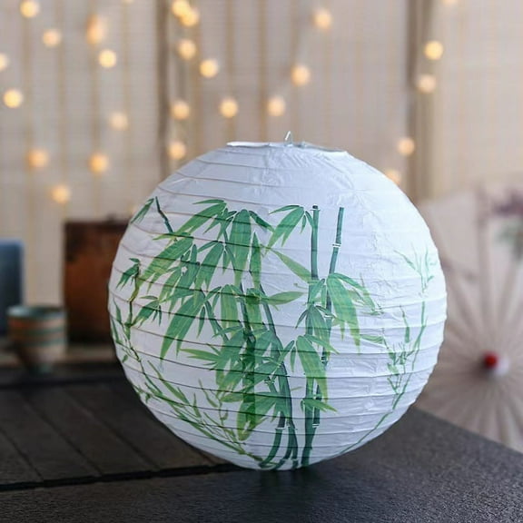 Zhuge 6 Pack Chinese Paper Lantern Lantern for Chinese Oriental Style Restaurant Home Wedding Party Decoration, 11.8Inch(bamboo)