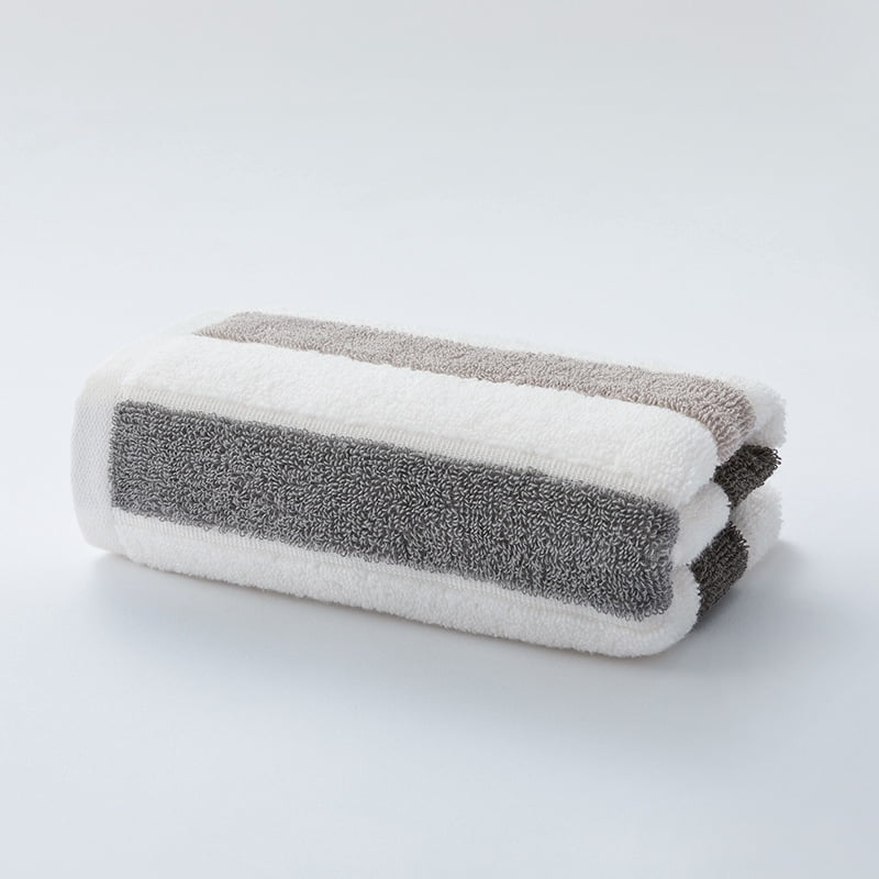 Zhuge 6 Pack Gray Striped Cotton Hand Towels 13x30 Inches, Super Soft Highly Absorbent Decorative Towel Set for Bathroom, Kitchen & Guest Rooms