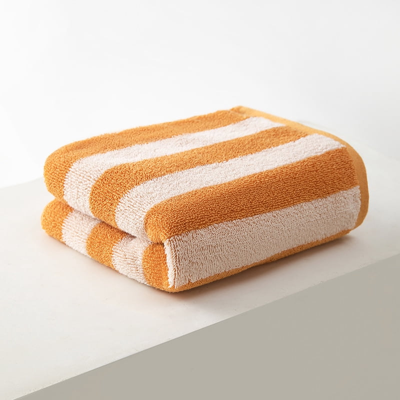 Zhuge 6-Pack Orange Cotton Body Wash Cloths 13.4×29.1in, Ultra Soft & Highly Absorbent Towels for Bathroom, Body & Face Cleansing, Home & Travel Daily Use