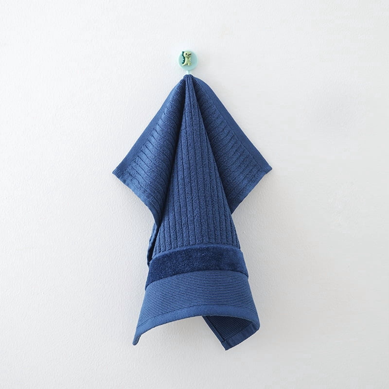 Zhuge 6 Pcs 100% Cotton Blue Washcloths, 13.4"x28.3" Ultra-Absorbent Soft Thick Face Towels for Daily Use