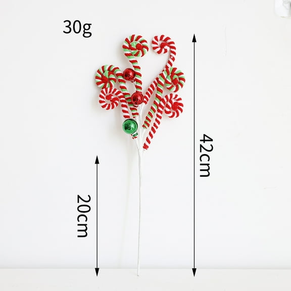 Zhuge 6 Pcs 16 in Red White Christmas Tree Picks Decoration Candy Cane Woolen Curly Pick Lollipop Large for Xmas Tree Topper Decor Home Filler Craft Wreath Holiday Party Ornament GarlandLollipop