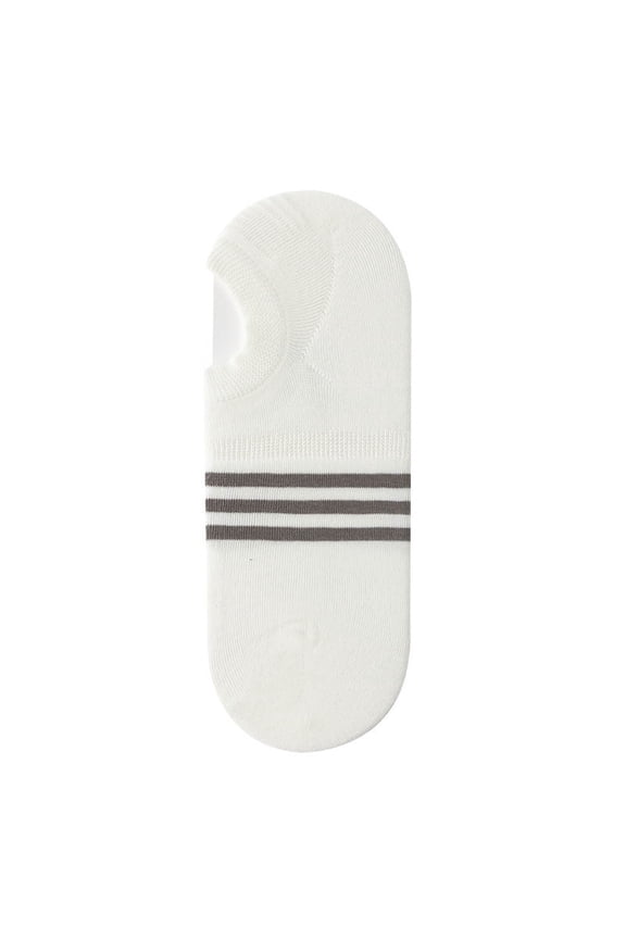 6 pairs of Mens No Show Anti-Slip Socks with Silicone Heel Grip, Moisture-Wicking Low-Cut Invisible Liners for Casual WearWhite