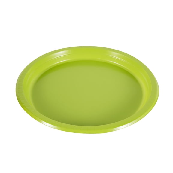 Zhuge 60Pcs 7in Plastic Dinner Plates, Disposable Plates Bulk Pack, Party Plates for BBQ, Picnic, Parties, Travel and Events, Microwavable RecyclableGreen