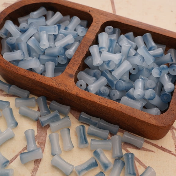 Zhuge 6x12mm Bamboo Texture Glass Beads 120pcs, Loose Bead Set for Handmade Jewelry, Bracelets, Necklaces, Hair Pins & Tassel Craft Supplies, S11