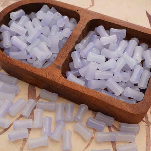 Zhuge 6x12mm Bamboo Texture Glass Beads 120pcs, Loose Bead Set for Handmade Jewelry, Bracelets, Necklaces, Hair Pins & Tassel Craft Supplies, S12