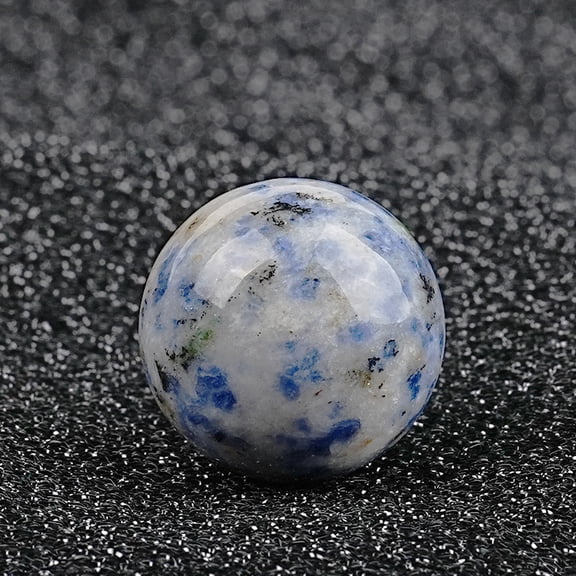 Zhuge 7 Pcs 0.79 Inch Banded Quartz Crystal Sphere, Feng Shui Chakra Aura Decor for Home Desk & Collection, Blue dot stone