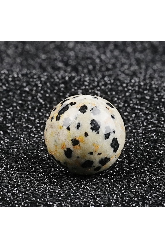 7 Pcs 0.79 Inch Banded Quartz Crystal Sphere, Feng Shui Chakra Aura Decor for Home Desk & Collection, Dalmation Stone