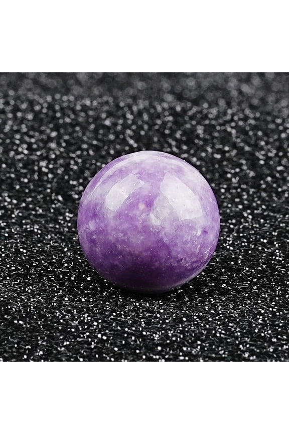7 Pcs 0.79 Inch Banded Quartz Crystal Sphere, Feng Shui Chakra Aura Decor for Home Desk & Collection, Purple Mica