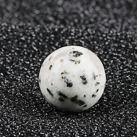 Zhuge 7 Pcs 0.79 Inch Banded Quartz Crystal Sphere, Feng Shui Chakra Aura Decor for Home Desk & Collection, White stone