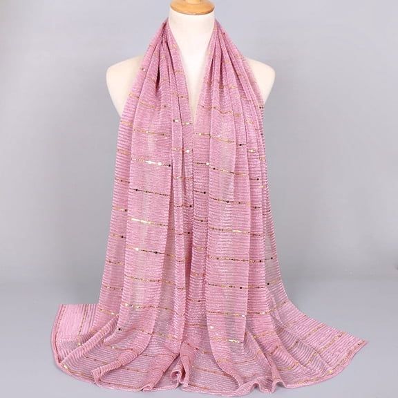 Zhuge 70.9*25.6in Women's Sparkly Sequin Shawl Wrap, Lightweight Glitter Scarf Perfect for Evening Dresses Formal Occasions, Dark Pink
