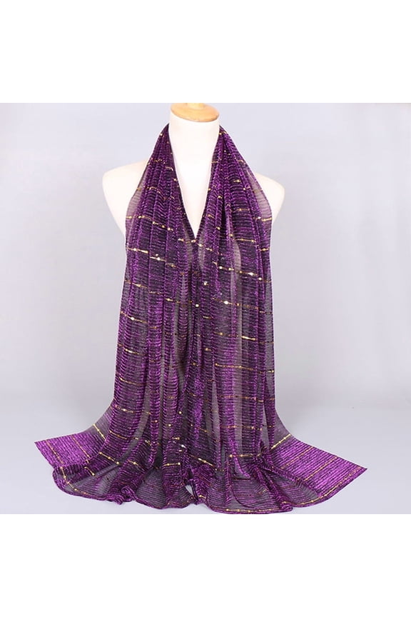 70.9*25.6in Women's Sparkly Sequin Shawl Wrap, Lightweight Glitter Scarf Perfect for Evening Dresses Formal Occasions, Purple