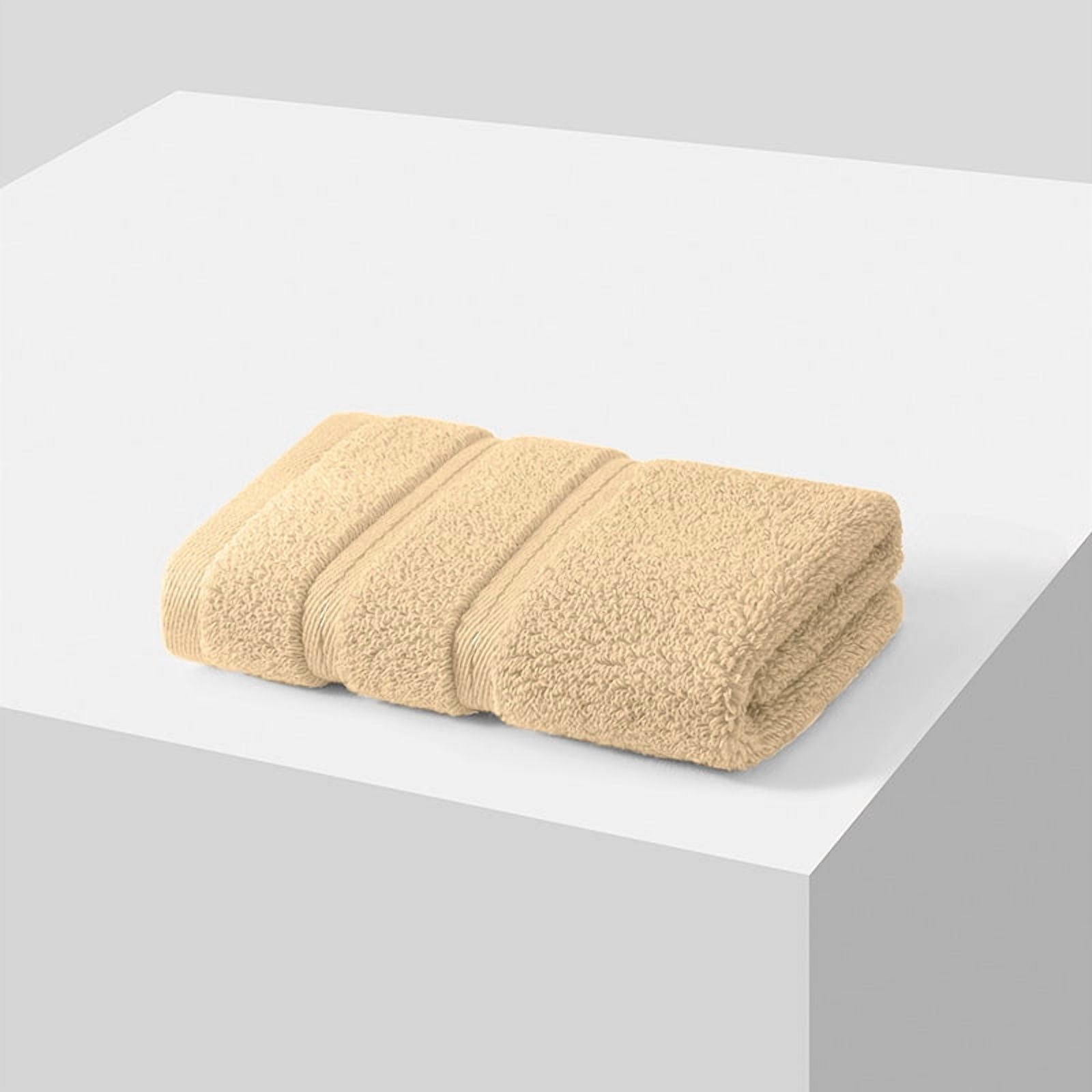 Zhuge 8 Pack Cotton Washcloths 13.4x13.4 Inches, Large Soft Absorbent Bath Face Cloths Set for Bathroom & Daily Facial Cleansing Use, Beige