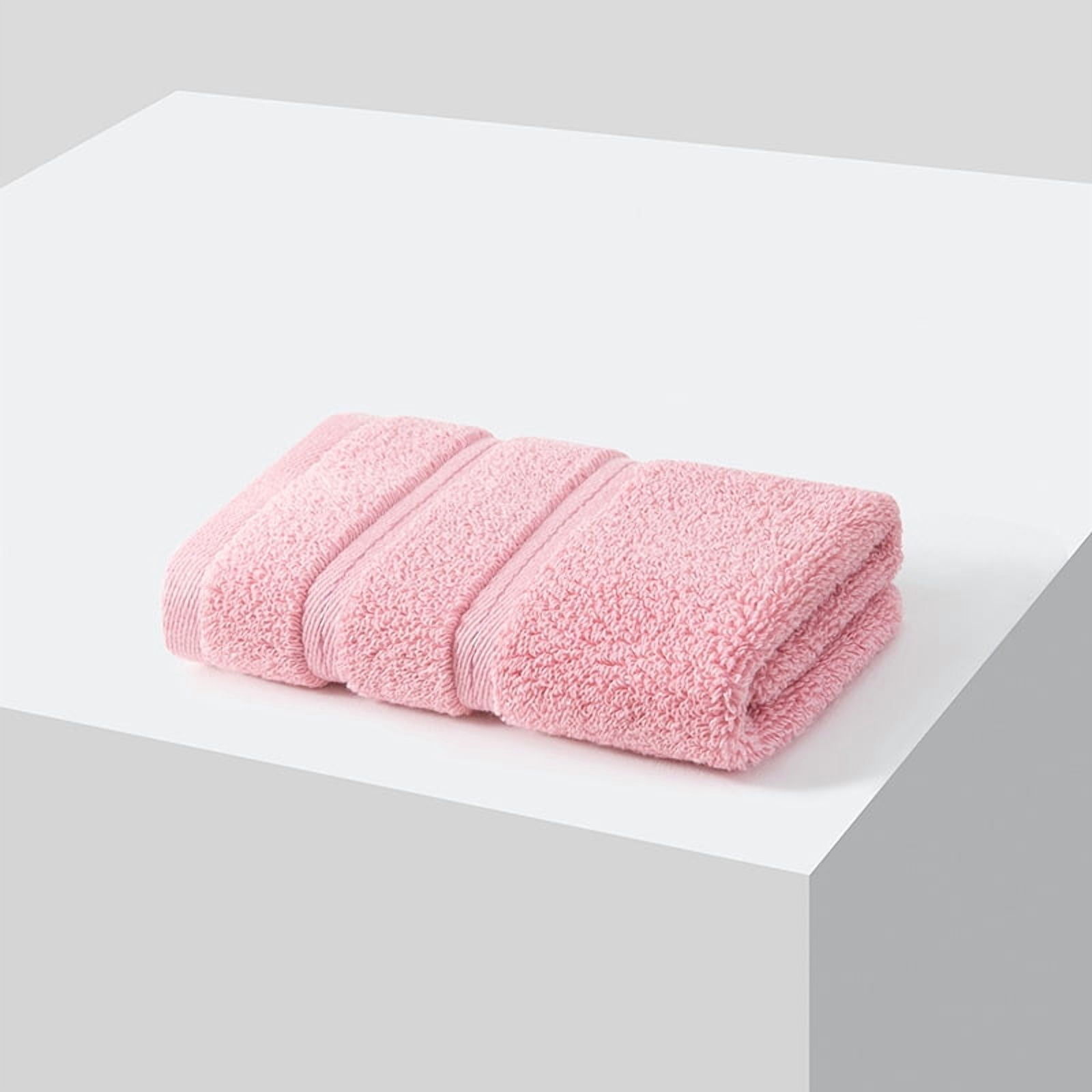 Zhuge 8 Pack Cotton Washcloths 13.4x13.4 Inches, Large Soft Absorbent Bath Face Cloths Set for Bathroom & Daily Facial Cleansing Use, Pink