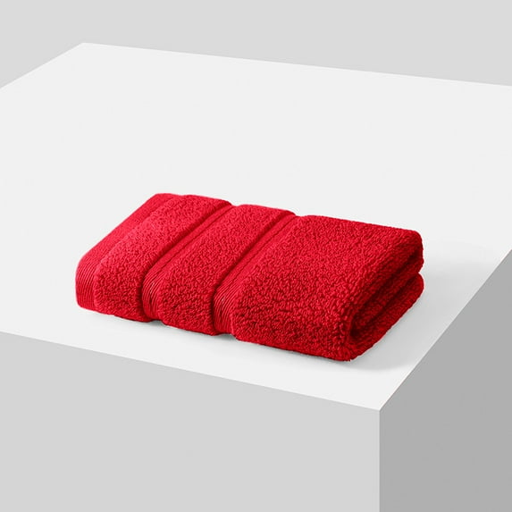 Zhuge 8 Pack Cotton Washcloths 13.4x13.4 Inches, Large Soft Absorbent Bath Face Cloths Set for Bathroom & Daily Facial Cleansing Use, Red