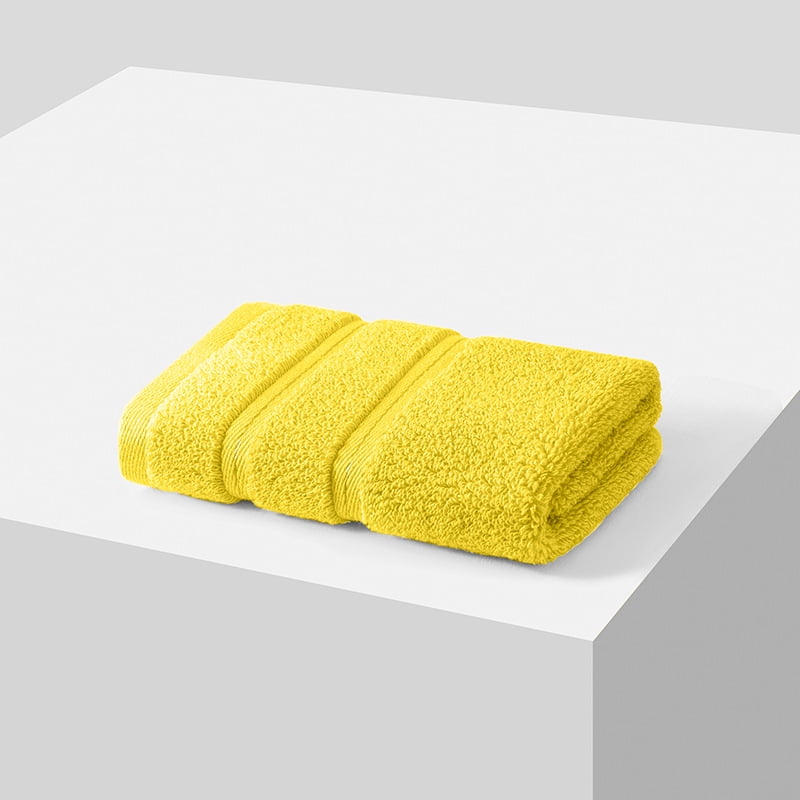 Zhuge 8 Pack Cotton Washcloths 13.4x13.4 Inches, Large Soft Absorbent Bath Face Cloths Set for Bathroom & Daily Facial Cleansing Use, Yellow