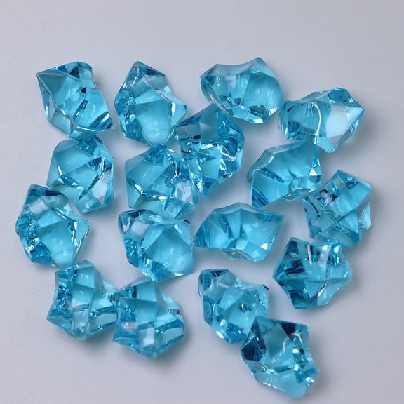 Zhuge 825PCS1.1 lb Bright Blue Fake Ice Rocks, Acrylic Gems Crystals Plastic Diamonds for Vase Fillers & Wedding Party Decor