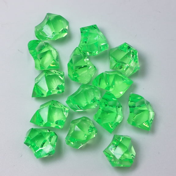 Zhuge 825PCS1.1 lb Emerald Green Fake Ice Rocks, Acrylic Gems Crystals Plastic Diamonds for Vase Fillers & Wedding Party Decor