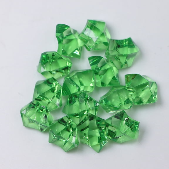 Zhuge 825PCS（1.1 lb） Grass Green Fake Ice Rocks, Acrylic Gems Crystals Plastic Diamonds for Vase Fillers & Wedding Party Decor