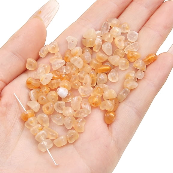 Zhuge 880 Pieces110g Irregular Acrylic Stone Beads 5-8mm Mixed Size, Vibrant & Pastel Tone Bead Set for DIY Bracelet, Necklace & Earring Jewelry Making, Light Yellow