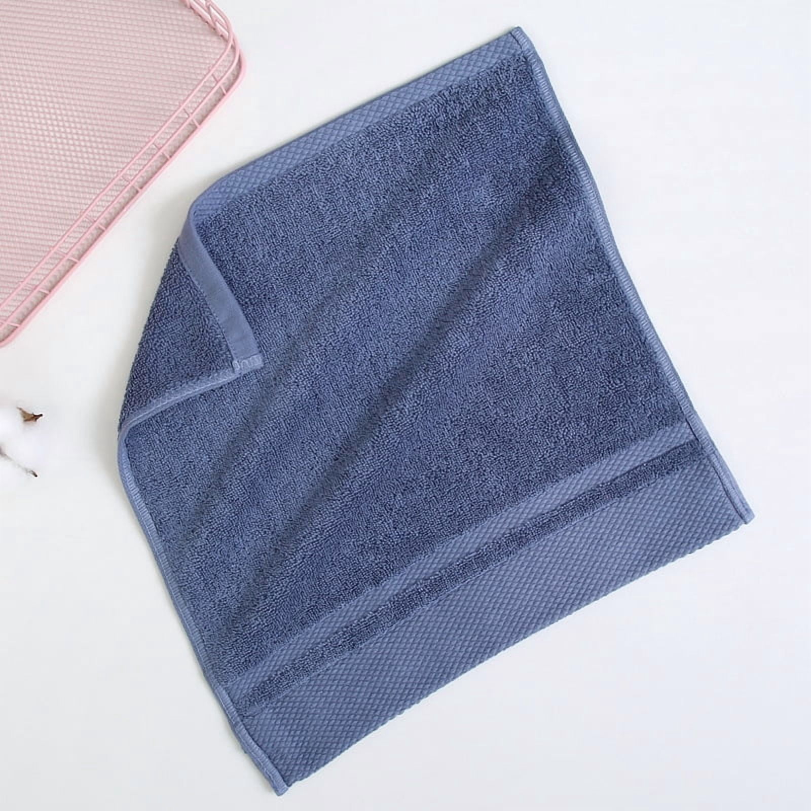 Zhuge 9 Pack 100% Cotton Washcloths Set, Ultra Soft Highly Absorbent Face Cloths & Fingertip Towels for Daily Bathroom & Facial Cleansing Use,Dark Blue