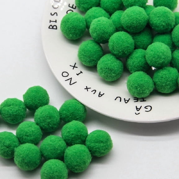 Zhuge 900 Pieces 10mm Small Fuzzy Balls for DIY Craft Projects, Bulk Soft Fluffy Craft Balls for Art Creation, Hobby Supplies & Christmas Holiday Party Decorations, Green