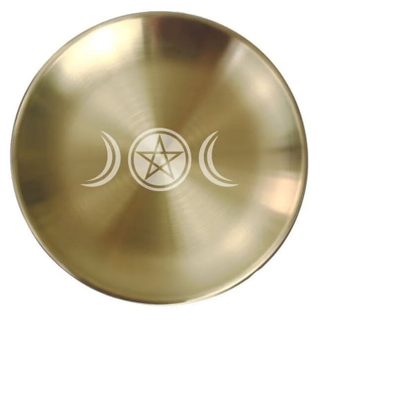 Zhuge Altar Ritual Plate Dish Astrology Tarot Plate Ring Trinket Holder for Smudging Decoration Trays used for Altar, Prayer, Ritual 5.5inch(02)