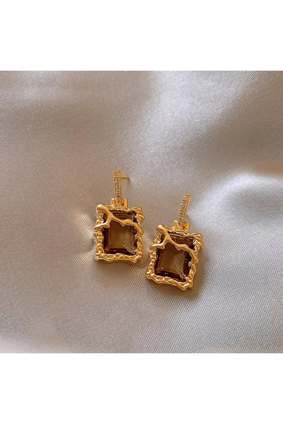 Antique-Inspired Drop Dangle Earrings, 1-Pair Textured Retro Jewelry, Winter-Ready Vintage Statement Earrings,A20