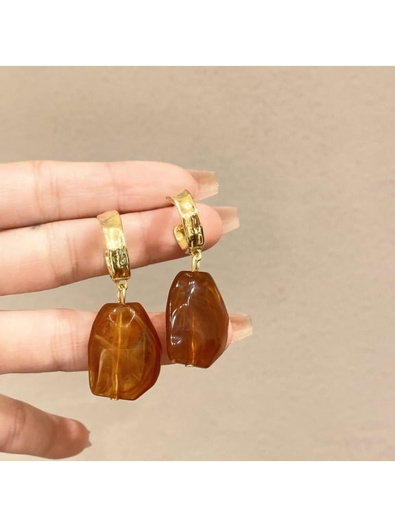 Antique-Inspired Drop Dangle Earrings, 1-Pair Textured Retro Jewelry, Winter-Ready Vintage Statement Earrings,A26
