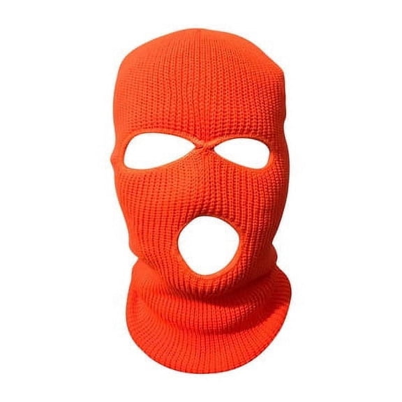Zhuge Balaclava Mask 3 Holes for Cold Weather, Winter Ski Mask for Men and Women Thermal Circulation Mask (Orange)