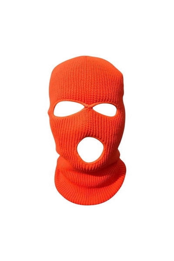 Balaclava Mask 3 Holes for Cold Weather, Winter Ski Mask for Men and Women Thermal Circulation Mask (Orange)
