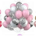 thumbnail image 1 of Zhuge Balloons, 30PCS 12 Inch Confetti Balloons and Metallic Purple Pink Latex Balloons with Ribbon, Party Balloons for Girls Birthday Baby Shower Wedding Party Decorations，F, 1 of 4