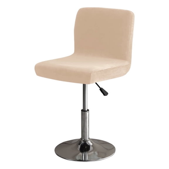 Zhuge Bar Stool Covers Stretch Velvet Washable High Chair Cover-Dark Beige