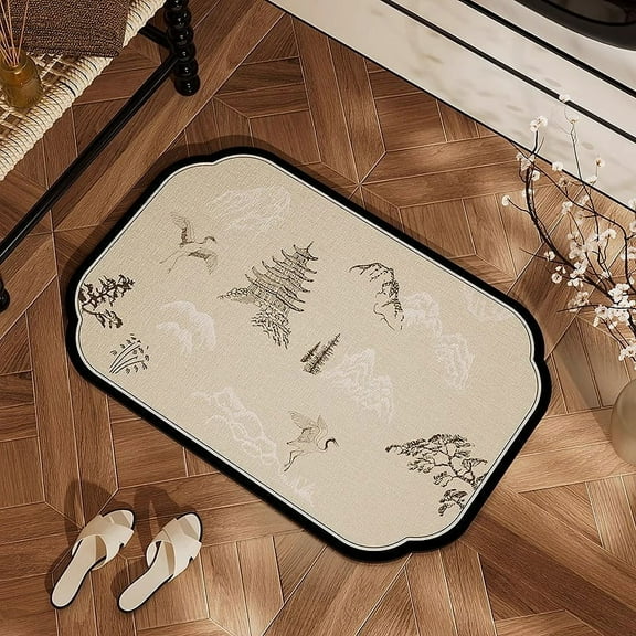 Zhuge Bathroom Rug Mat , Non-Slip Plush Shaggy Bath Carpet, Machine Wash Dry, Bath Mats for Bathroom Floor, Tub and Shower, Bathroom Runner Bathmat Accessories Decor 15*23inch (Style A)