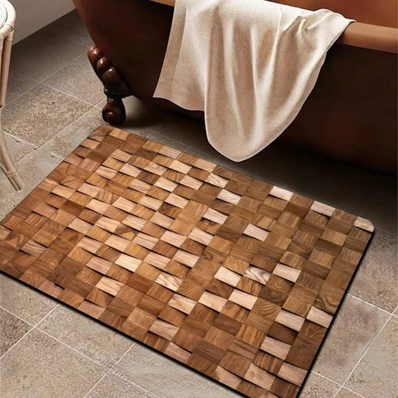 Zhuge Bathroom Rug Mat , Non-Slip Plush Shaggy Bath Carpet, Machine Wash Dry, Bath Mats for Bathroom Floor, Tub and Shower, Bathroom Runner Bathmat Accessories Decor 15*23inch (Style G)