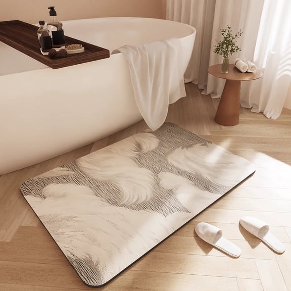 Zhuge Bathroom Rug Mat , Non-Slip Plush Shaggy Bath Carpet, Machine Wash Dry, Bath Mats for Bathroom Floor, Tub and Shower, Bathroom Runner Bathmat Accessories Decor 15*23inch (W)