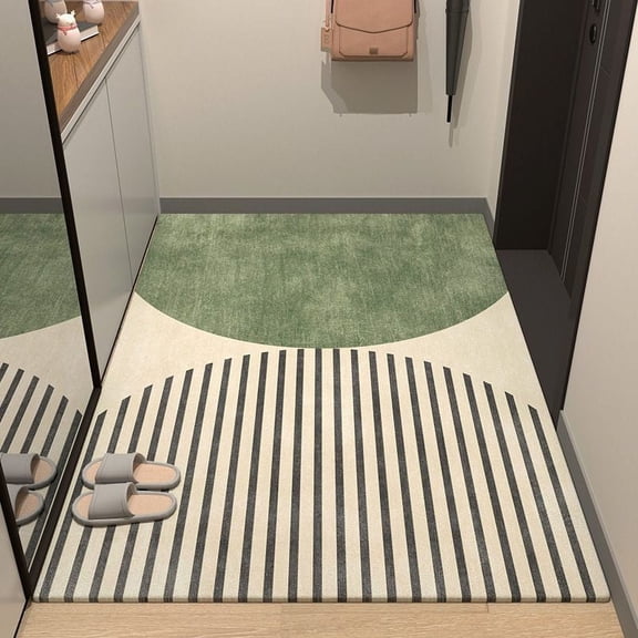 Zhuge Bathroom Rug Mat , Non-Slip Plush Shaggy Bath Carpet, Machine Wash Dry, Bath Mats for Bathroom Floor, Tub and Shower, Bathroom Runner Bathmat Accessories Decor, Green D,16*24inch