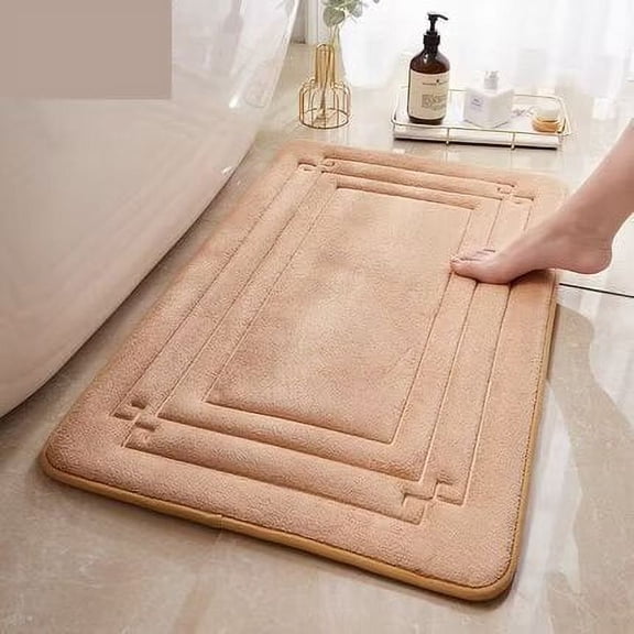 Zhuge Bathroom Rug Mat , Non-Slip Plush Shaggy Bath Carpet, Machine Wash Dry, Camel A,16*24inch
