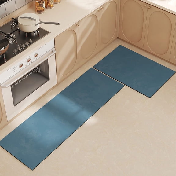 Zhuge Bathroom Rug Mat , Non-Slip Plush Shaggy Bath Carpet, Machine Wash Dry, Dark Blue,24*16inch