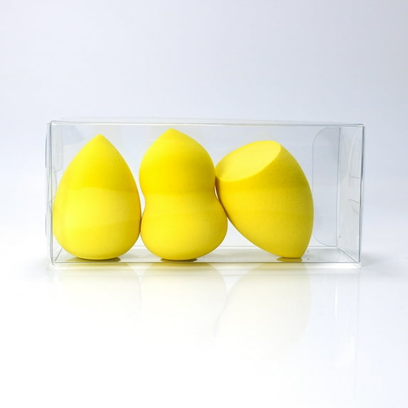 Zhuge Beauty Sponge Set 3 Pack, Makeup Blender Sponge For Liquid & Cream Makeup, Buildable Coverage, Foundation Sponge For Natural Base, Latex-Free Foam ,Yellow A41
