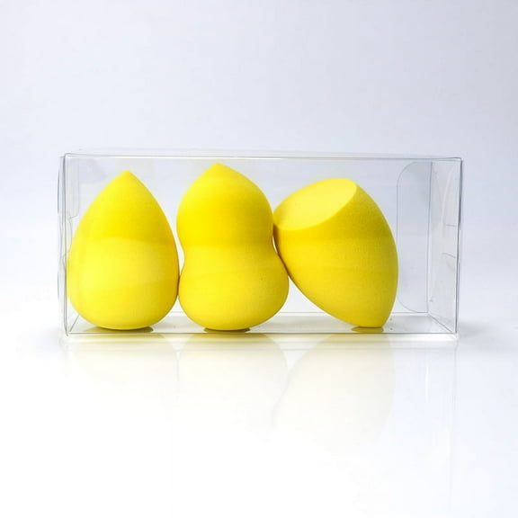 Zhuge Beauty Sponge Set 3 Pack, Makeup Blender Sponge For Liquid & Cream Makeup, Buildable Coverage, Foundation Sponge For Natural Base, Latex-Free Foam Yellow A41