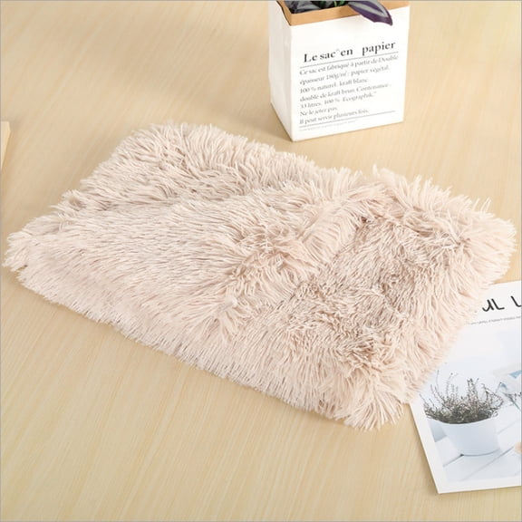 Zhuge Bed Blankets for Pets, Beige 100*75cm Washable Shaggy Plush Dog Blanket, Calming Comfort Throw, Soft Fleece for Anxiety Relief & Couch Protection