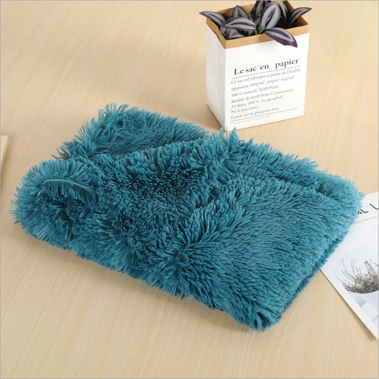 Zhuge Bed Blankets for Pets, Blue Green 100*75cm Washable Shaggy Plush Dog Blanket, Calming Comfort Throw, Soft Fleece for Anxiety Relief & Couch Protection