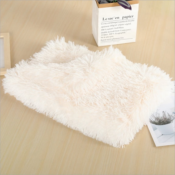 Zhuge Bed Blankets for Pets, White 100*75cm Washable Shaggy Plush Dog Blanket, Calming Comfort Throw, Soft Fleece for Anxiety Relief & Couch Protection