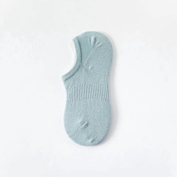 Zhuge Blue Elastic Cotton Ankle Socks with Silicone Heel Grip, 5 Pairs Low Cut No-Show Footies, Soft Breathable Crew Socks for Everyday Use