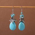 thumbnail image 1 of Zhuge Bohemian Handcrafted Turquoise Drop Dangle Earrings, 1 Pair Lightweight Boho Statement Jewelry,B27, 1 of 2