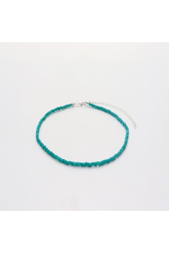 Bohemian Rice Bead Choker Necklace, 1-Piece Boho Fashion Jewelry with Accent Beads-R08