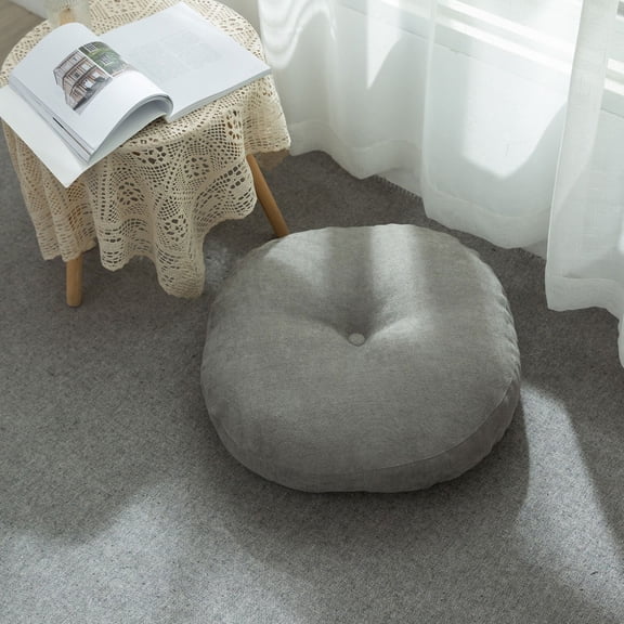 Zhuge Chair Cushion Memory Foam Pads Tufted Slip Non Skid Rubber Back Seat Cover, 1Pack,Gray