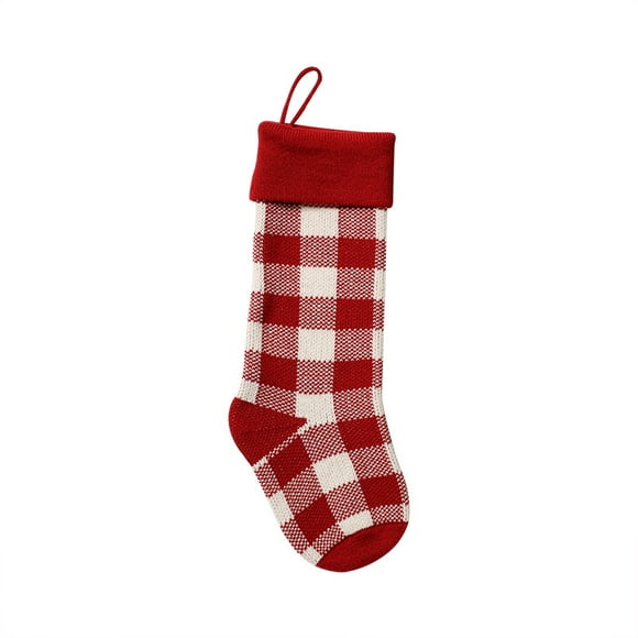 Zhuge Christmas Stockings, 3 Pack 18 inches Knitted Knit Stripe Rustic Holiday Decorations, goodie Bags for Family and Friends,Red White