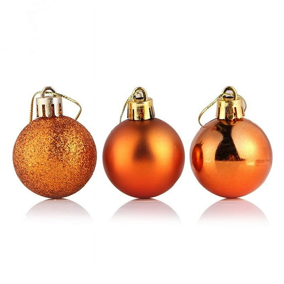 Zhuge Christmas Tree Decorations Set, 24pcs Orange Bulk Shatterproof Christmas Ball Ornaments (3.15 Inches), Mini Winter Wonderland Hanging Decor, Ideal for Christmas Trees, Xmas & Holiday Displays