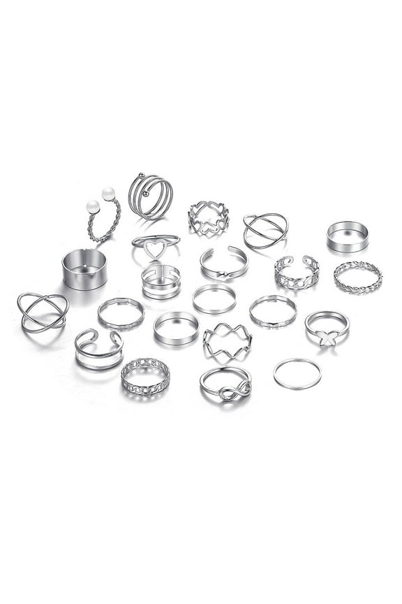 Chunky Rings Set for Women Gold Plated Thick Dome Stackable Open Rings Trendy Dainty Minimalist Jewelry GiftsSilver